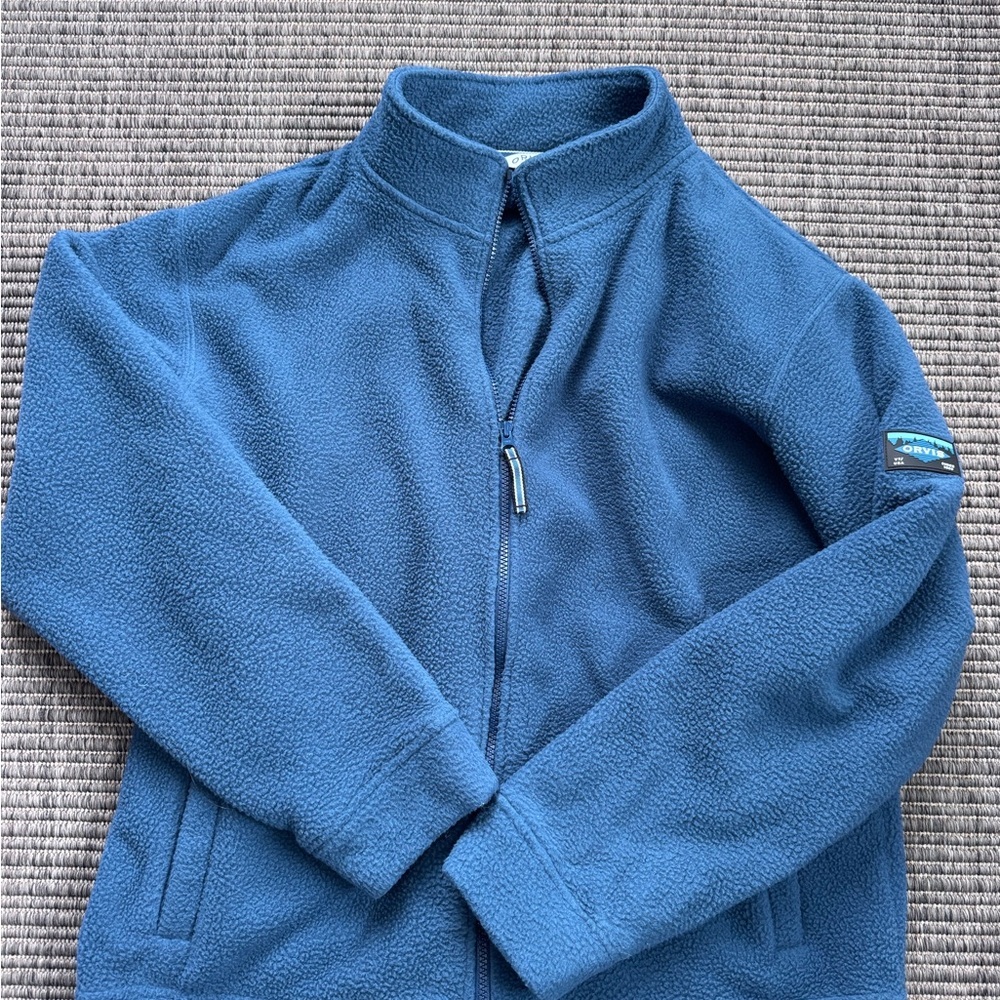 Orvis Men's Full Zip Blue Fleece Jacket
